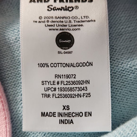 Nwt Women Hello Kitty Blue and Pink Cardigan - Picture 7 of 7